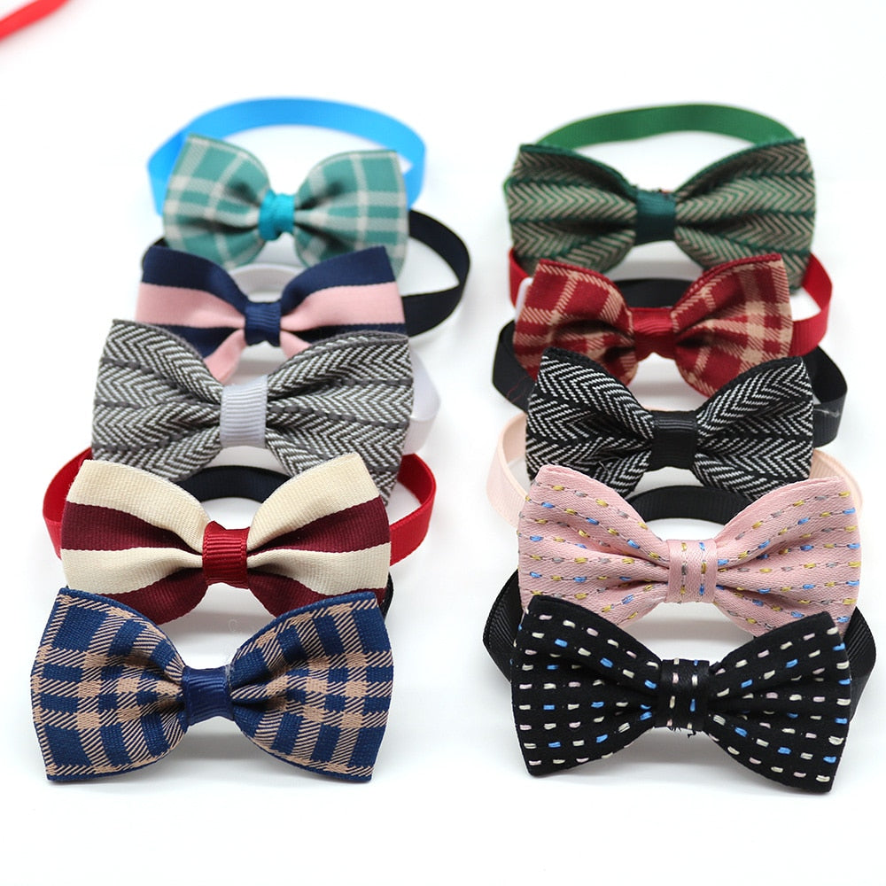 Wholesale 100pcs Pet Dog Cat Bowties Collar Pet Bows Puppy Cat Ties Bow Tie Neckties Samll -dog Pet Cat Grooming Supplies