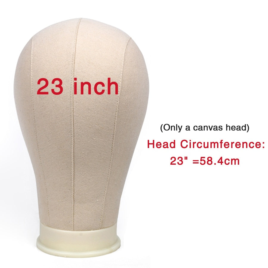 Alileader Training Mannequin Head Canvas Block Head Display Styling Mannequin Manikin Head Wig Stand Free Get T Needle Holder