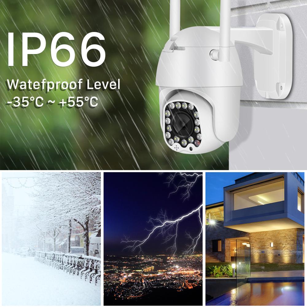 1080P Outdoor PTZ IP Camera Auto Tracking 2MP Cloud Home Security Wifi Camera 4X Digital Zoom Speed Dome Camera with Siren Light