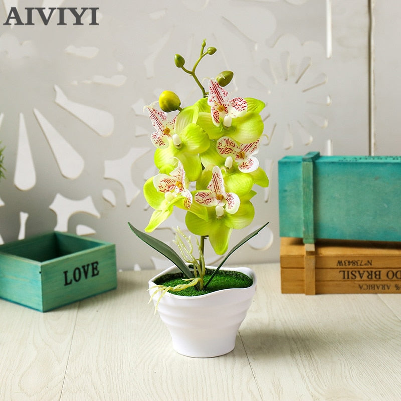 Five-headed Phalaenopsis Bonsai Creative Garden Decoration Artificial Potted Plants Magnolia Flower Artificial Flowers Orchid
