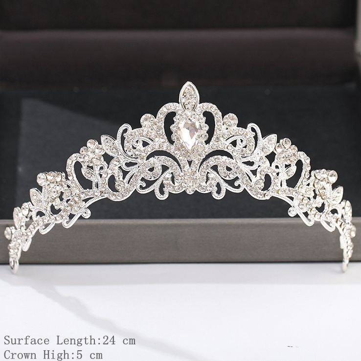 Silver Color Crown and Tiara Hair Accessories For Women Wedding Accessories Crown For Bridal Crystal Rhinestone Diadema Tiara