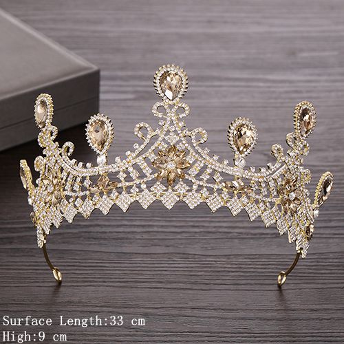 Rhinestone Crystal Tiara Crown Wedding Hair Accessories Bridal Tiara Hair Crown Wedding Hair Jewelry Crystal Tiara Golden Diadem