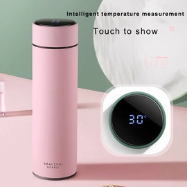 Customized stainless steel thermos bottle intelligent Water Cup LCD Touch Screen display temperature Thermos Bottle Office Home