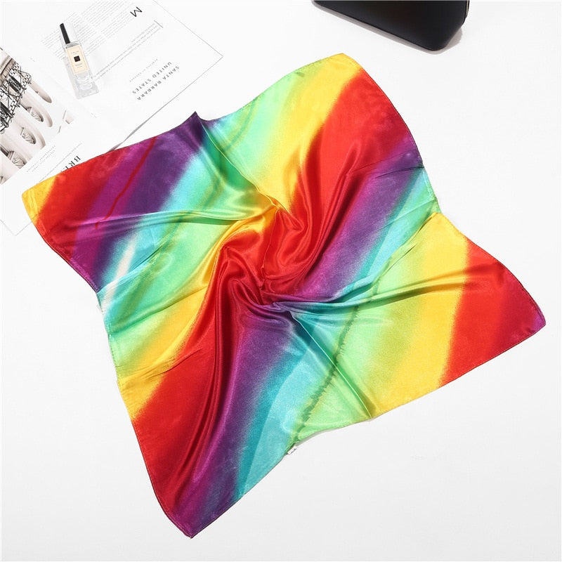 Scarf Satin Bandana Kerchief Silk Women's Luxury Brand Designer Summer Small Bag Wrap Retro Paisley Scarves Muslim Islamic