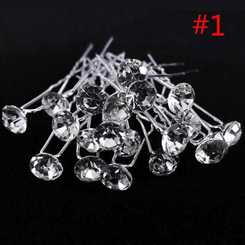 5PCS Acrylic Wedding Bridal Pearl Hair Pin White Flower Crystal Clip Bridesmaid Rhinestone Diamond Headwear Jewelry Accessories