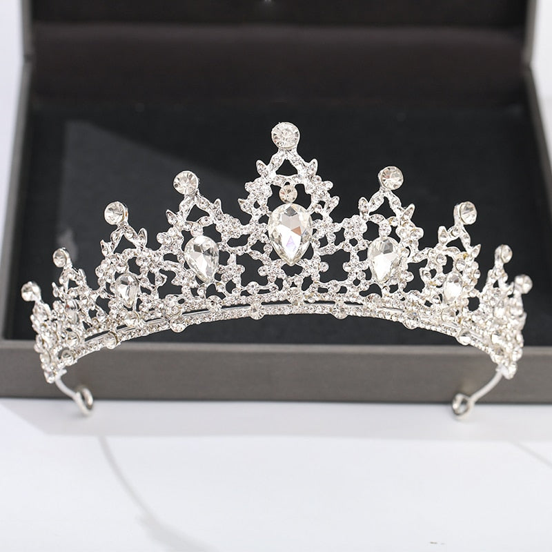 Silver Color Crown and Tiara Hair Accessories For Women Wedding Accessories Crown For Bridal Crystal Rhinestone Diadema Tiara