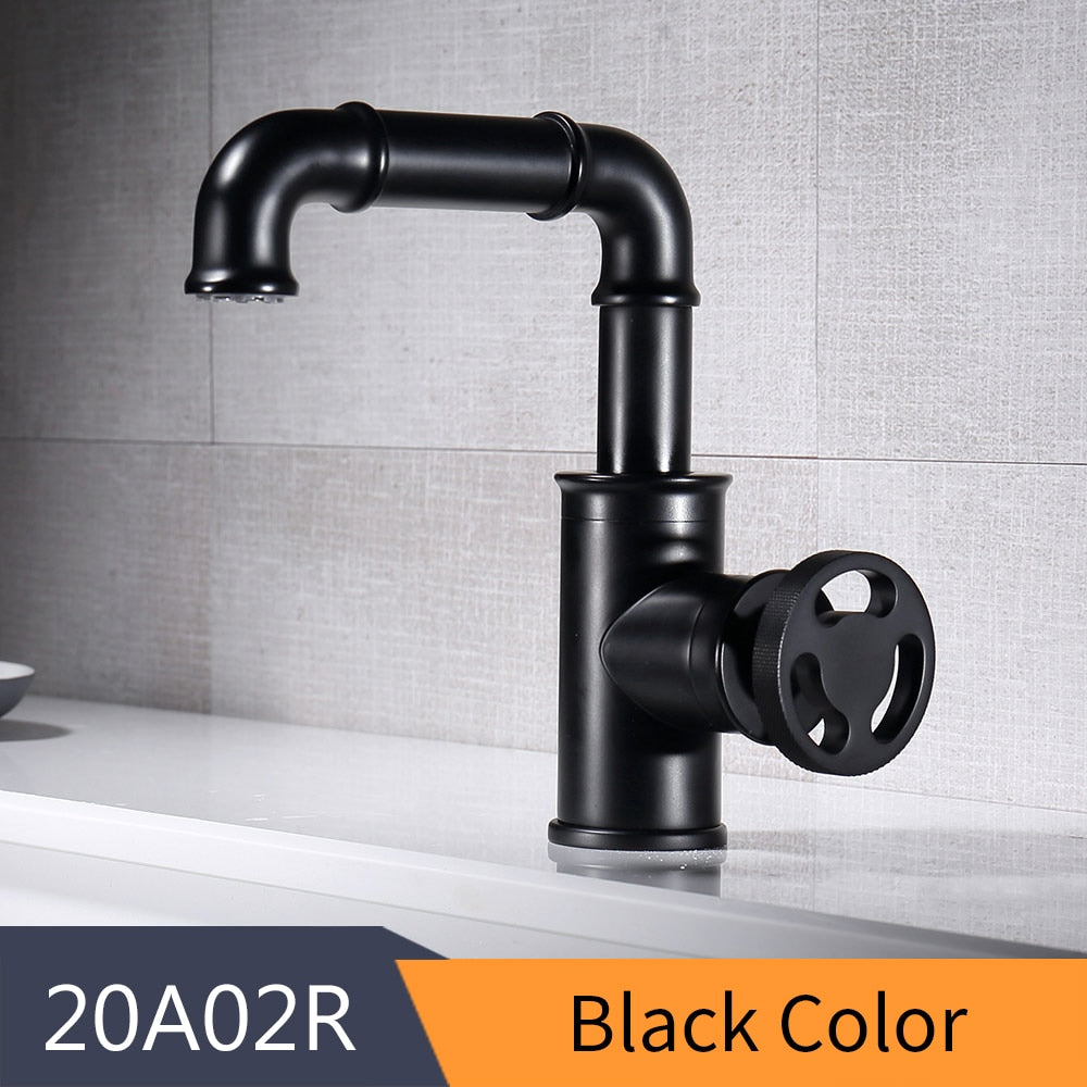 Basin Faucets Black Color Brass Crane Bathroom Faucets Hot and Cold Water Mixer Tap Contemporary Mixer Tap torneira WF-20A02