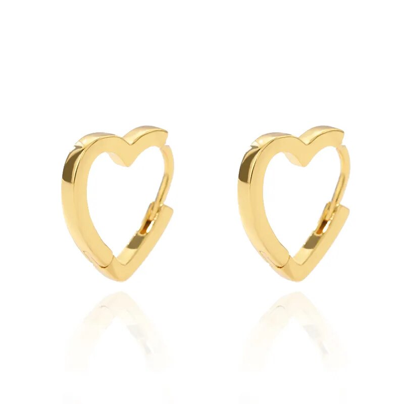 Heart Hoop Earrings For Women Stainless Steel Gold Color Circle Hoops Earrings 2022 Trend Jewelry Valentine&#39;s Day Gift femme