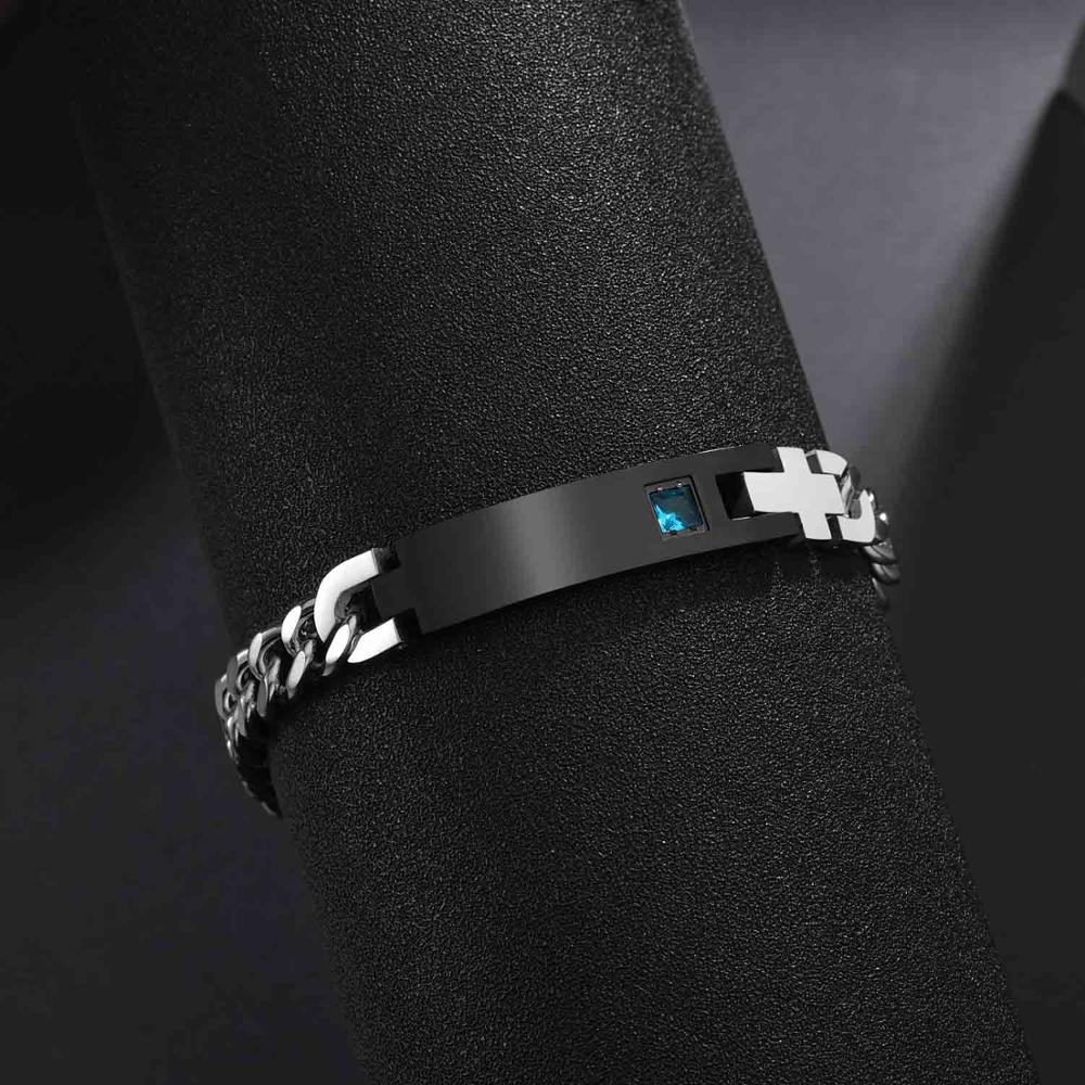 Atoztide Customized Stainless Steel Couple Lover Bracelet For Men Women CZ Stone Engrave Text Date Bracelets Jewlery Gift