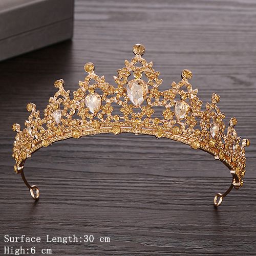 Rhinestone Crystal Tiara Crown Wedding Hair Accessories Bridal Tiara Hair Crown Wedding Hair Jewelry Crystal Tiara Golden Diadem