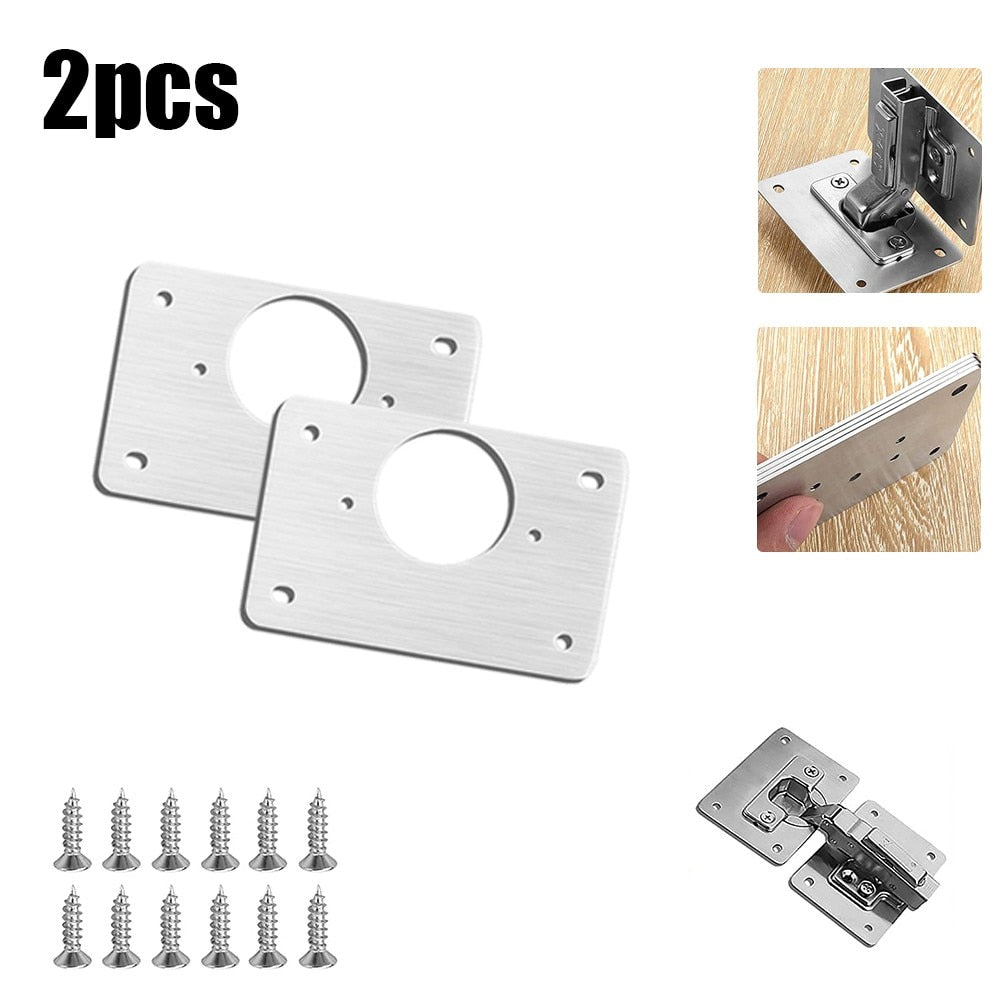 2/4/10/20pcs Stainless Steel Hinge Repair Plate For Cabinet Furniture Hinges Mounting Tool Kitchen Cupboard Door Fixing Plate