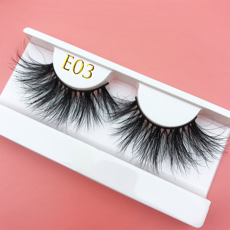 3D MIKIWI real mink lash 25mm E01 extra length and fluffy luxury mink eyelashes natural thick Eye lashes wispy makeup extention