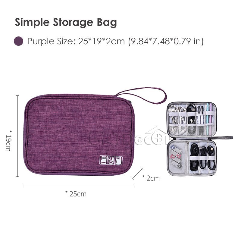 Portable Electronic Gadgets Storage Bags Charger Data Cable Organizer Bag Carrying Mobile Power Waterproof Hanging Organizers
