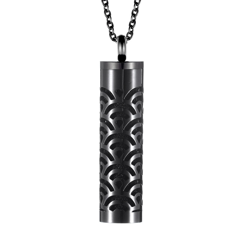 316L Stainless Steel Aromatherapy Locket Chain Necklace Essential Oil Diffuser Container Pendant Necklace Gift for Men/Women