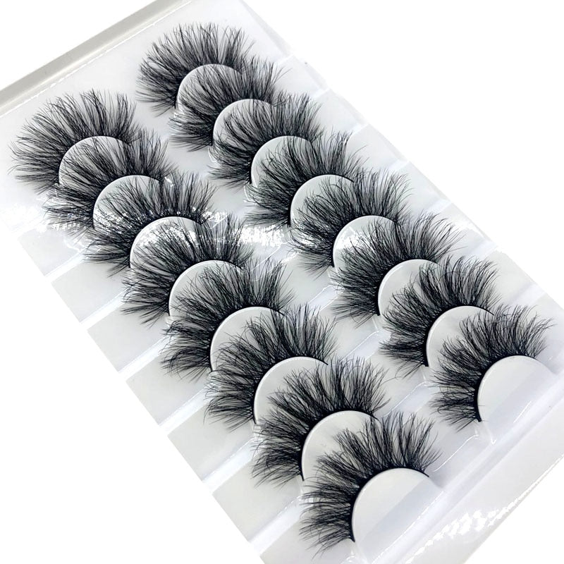 HBZGTLAD New 7/8 pairs 15-25mm natural 3D false eyelashes fake lashes makeup kit Mink Lashes extension mink eyelashes maquiagem