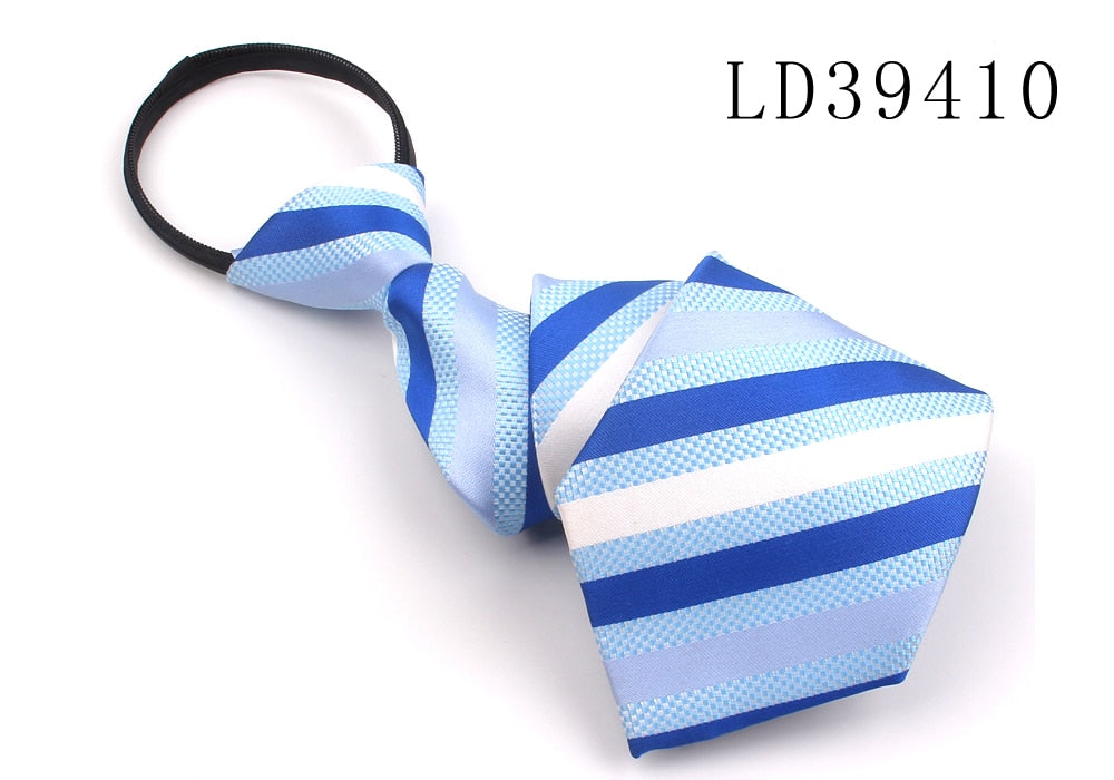 Zipper Tie For Men Women Classic Skinny Neck Tie For Wedding Casual Plaid Mens Neckties Suits Striped Neck Ties Jacquard Cravat