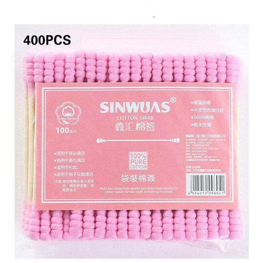 100/200pcs Pack Double Head Cotton Swab Women Makeup Cotton Buds Tip  Medical Wood Sticks Nose Ears Cleaning Health Care Tools