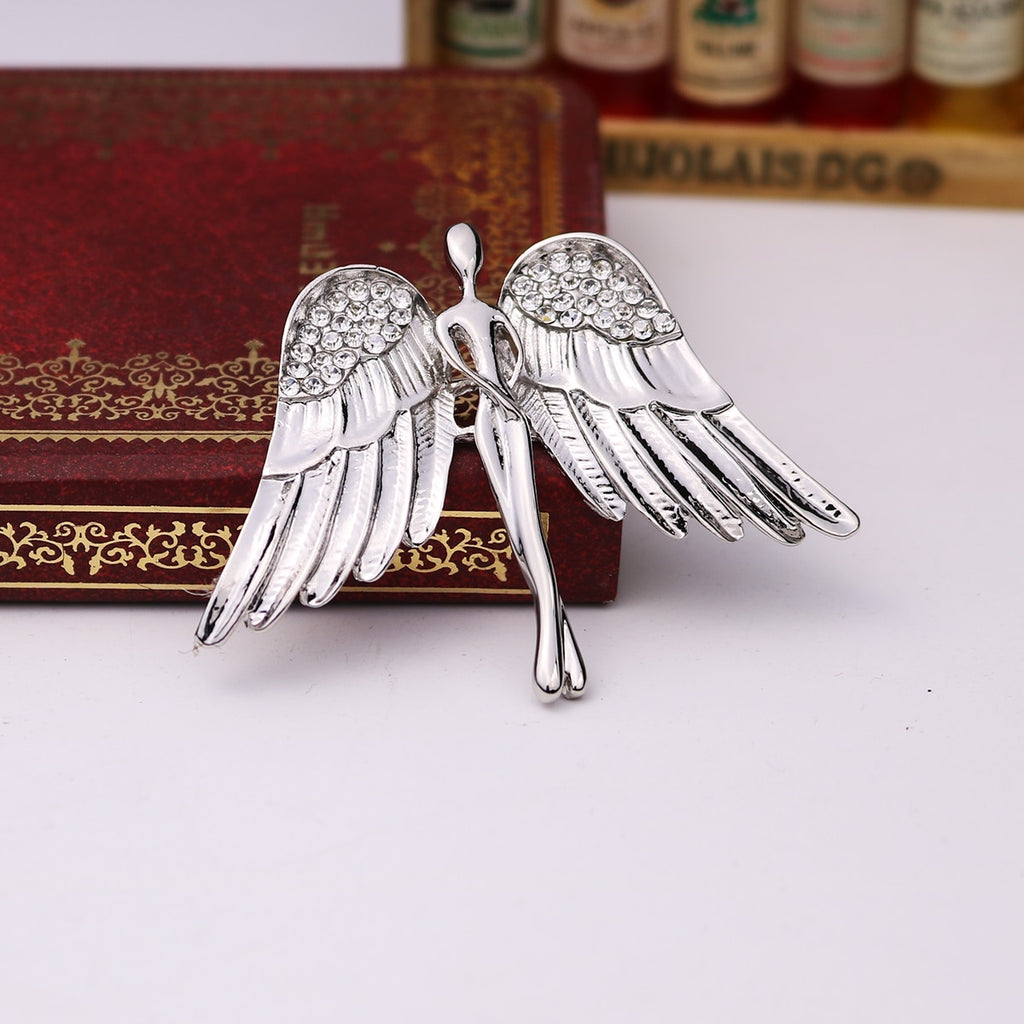 i-Remiel Fashion Women&#39;s and Men&#39;s Crystal Angel Wings Brooch Pin for Coat Suit Shirt Collar Decoration Clothing &amp; Accessories