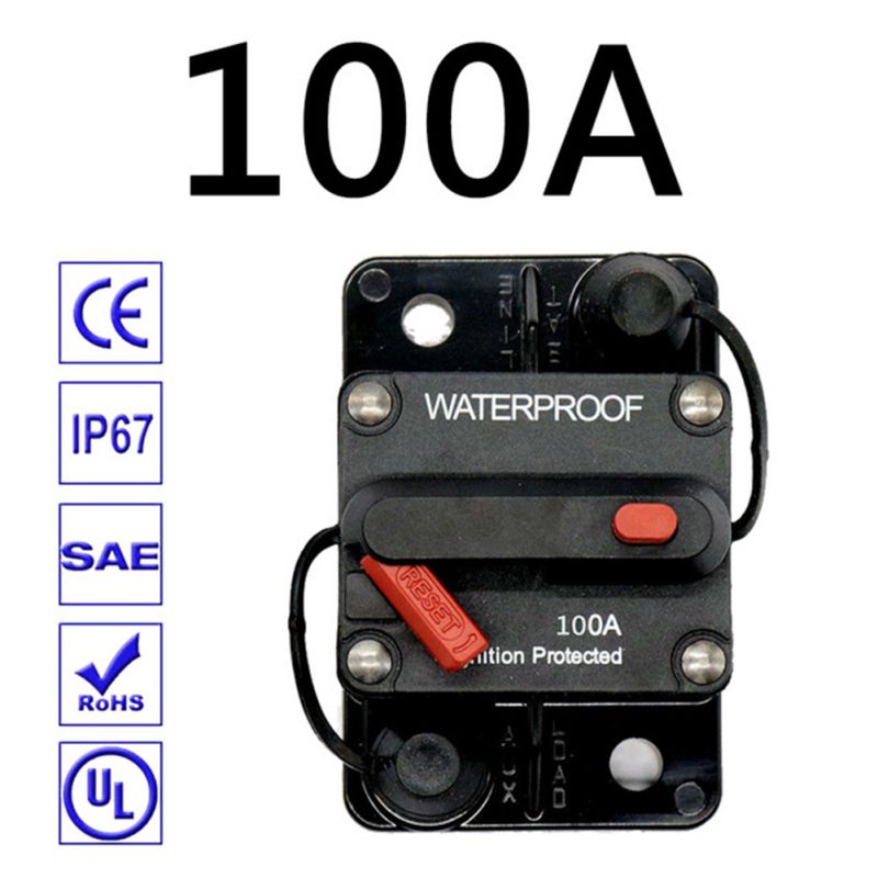 30A 40A 50A 60A 70A 80A 100A 120A 150A 200A 250A 300A AMP Circuit Breaker Fuse Reset 12-48V DC Car Boat Auto Waterproof