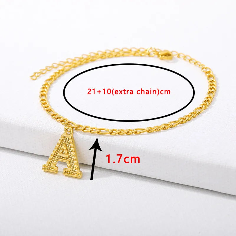 Initial Anklets For Women Stainless Steel Alphabet Anklet Bracelet On The Leg Letter Gold Color 2022 Boho Foot Jewelry Femme BFF