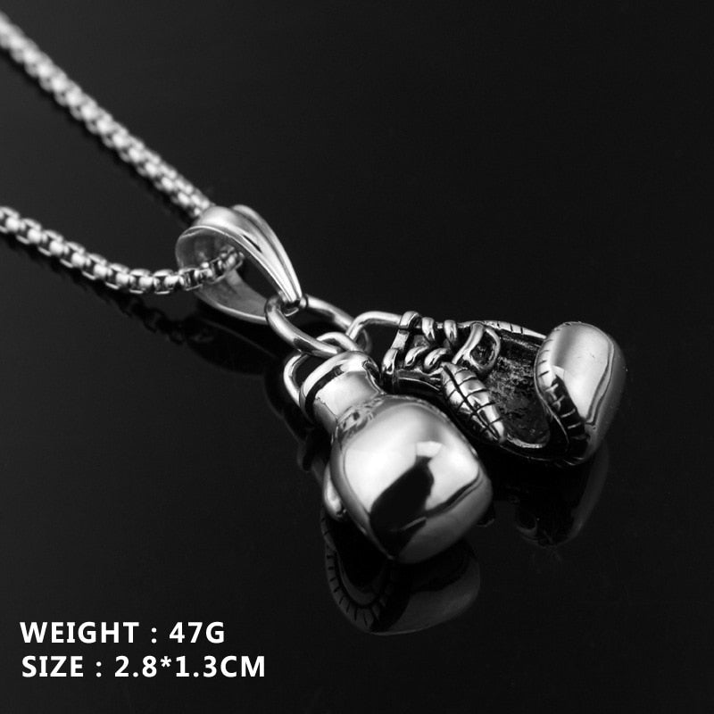YADA NEW Luxury Mini Boxing Glove Present&amp;Necklace For Men Unisex Choker Hiphop Chain Necklaces Statement Cool Necklace SE200001