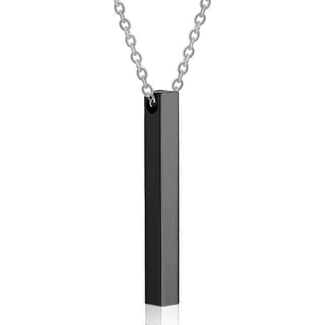 Four Sides Engraving Square Pendant Necklaces New Custom Name Kolye Stainless Steel Gift Jewelry Collar For Women/Men Wholesale