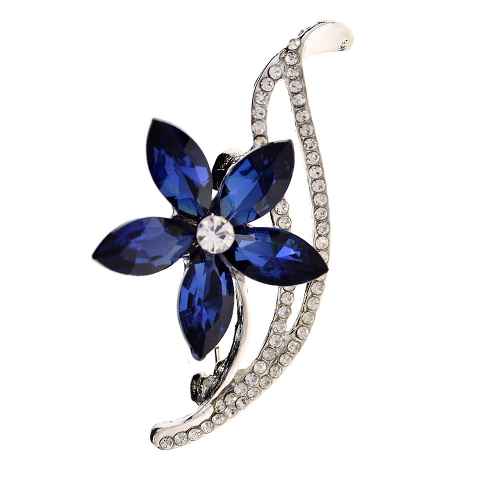 CINDY XIANG Rhinestone Simple Flower Brooches for Women Elegant Wedding Pin 3 Colors Available Classic Design Summer Jewelry