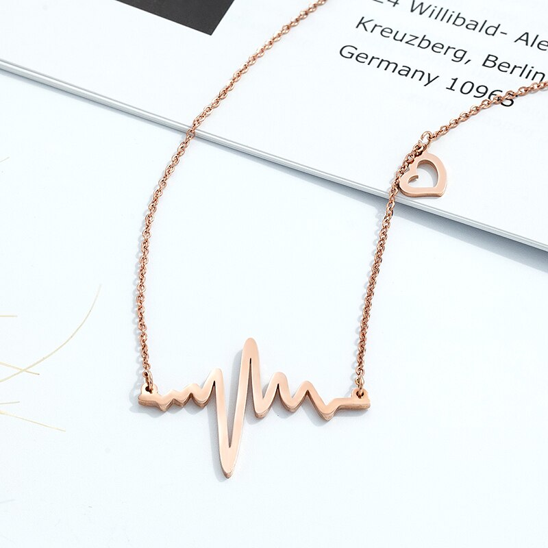 Hot 316L Stainless steel stethoscope heartbeat necklace Women girl necklace Pendants and pendant medical nurse doctor lover gift