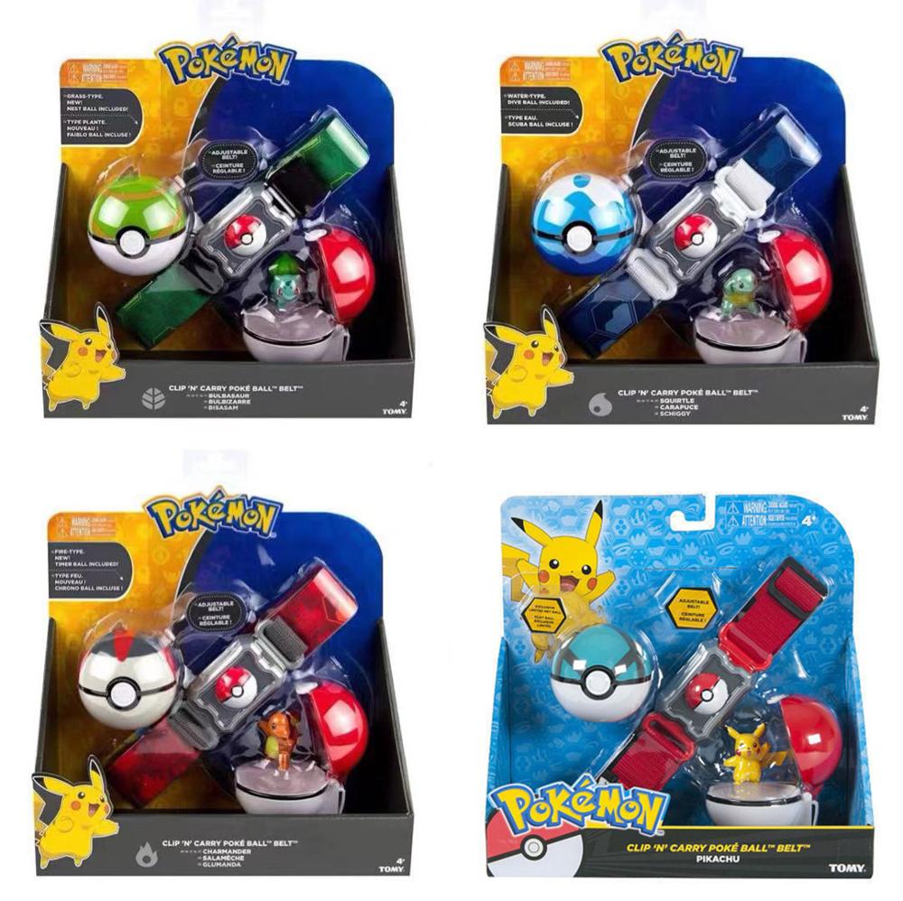 Genuine US Version Pokemon Master Elf Ball Belt Set Telescopic TAKARA TOMY Toys for Children Gift