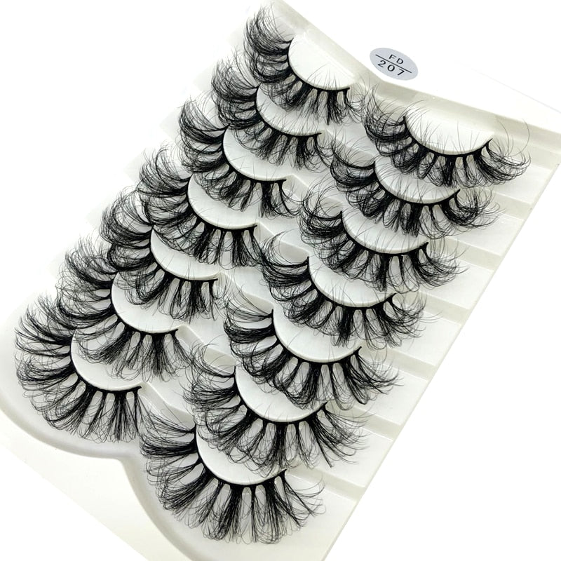 HBZGTLAD New 7/8 pairs 15-25mm natural 3D false eyelashes fake lashes makeup kit Mink Lashes extension mink eyelashes maquiagem