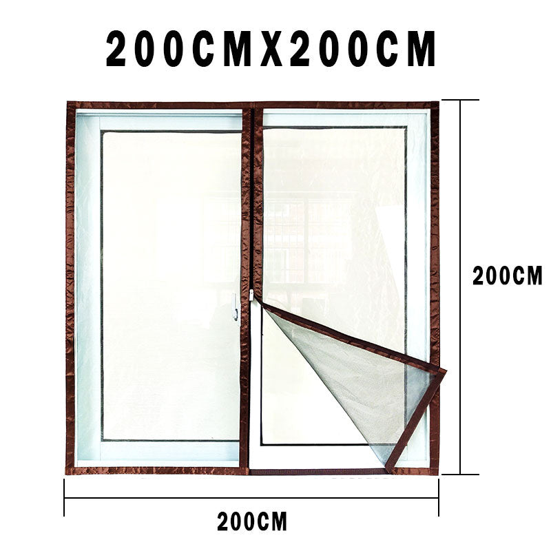 Insect Window Screen Zipper Opening and Closing Self-Adhesive Mosquito-Proof Net Indoor Fly Curtain Mesh Invisible Customizable