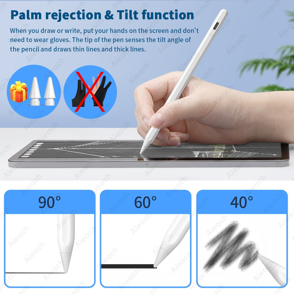 For Apple Pencil 2 Aieach 23th Gen iPad Pencil For Appl Pencil For iPad 2022 2021 2020 2019 2018 Air 5 Bluetooth Stylus Pen 애플펜슬