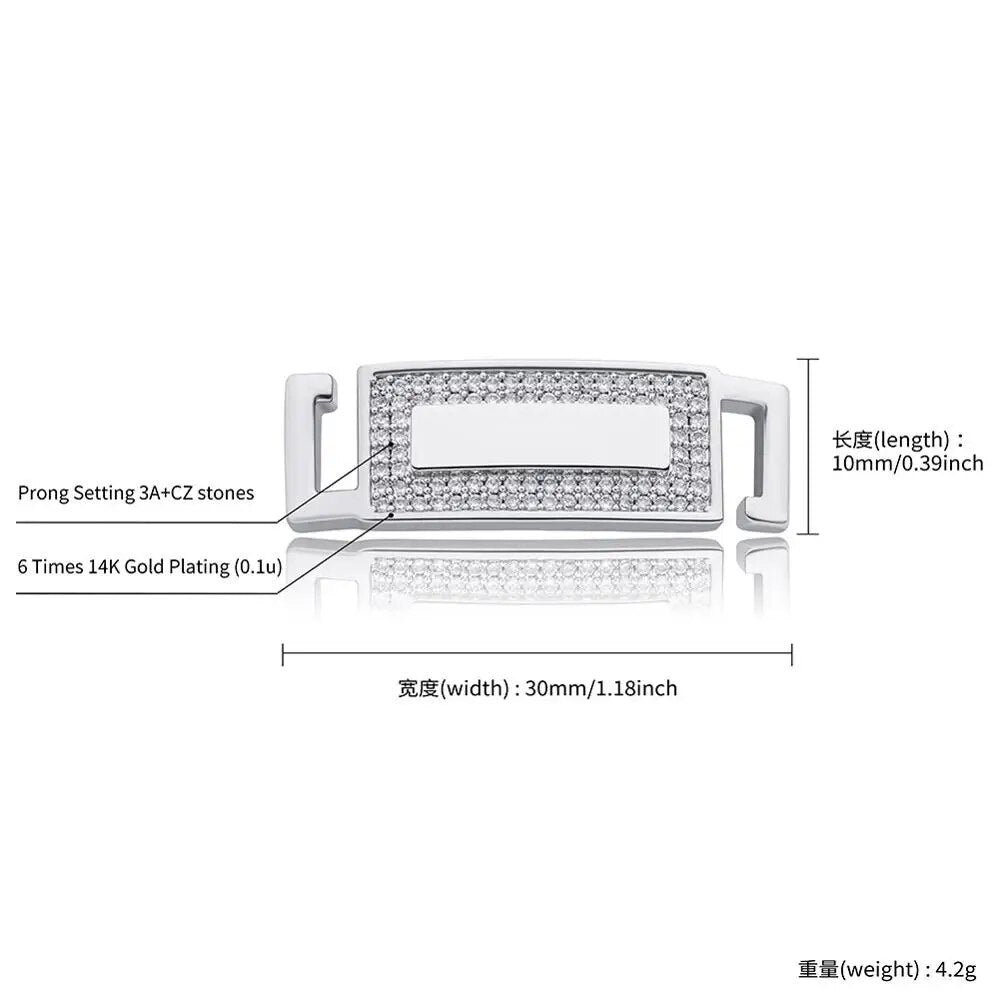 TOPGRILLZ Custom Name Shoelace Buckle Iced Out Cubic Zirconia Shoelace Buckle Sports Accessories DIY Sneaker Kits Buckle