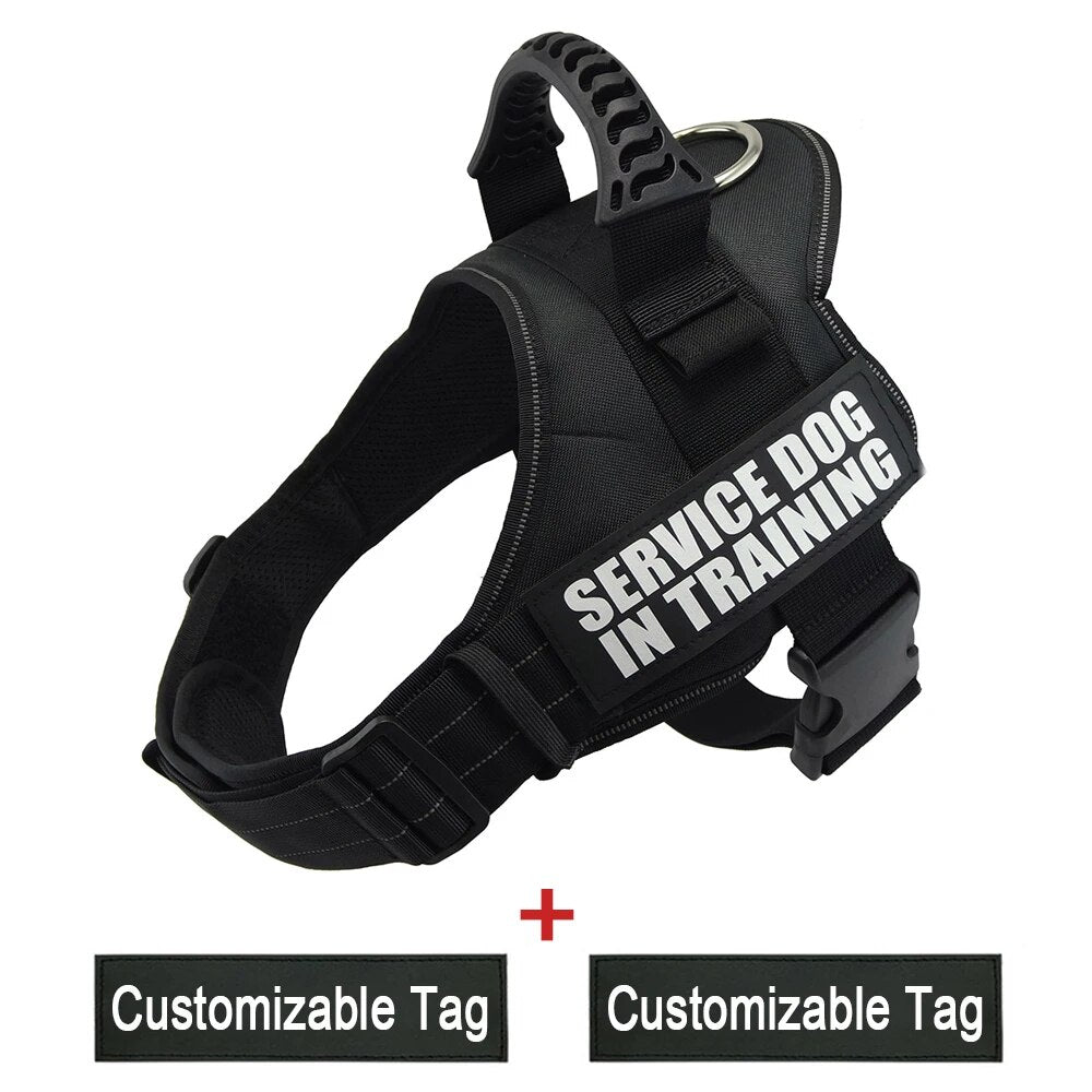 Reflective Adjustable Dog Nylon Harnesses with Customizable Name Labels Dog Vest Strap for Large Medium Small Dogs Drop-Shipping