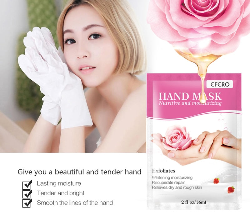 3pair=6pcs Hand Care Exfoliating Hand Mask Moisturizing Whitening Skin Care Exfoliating Hand Mask Anti-Wrinkle Aging Spa Gloves