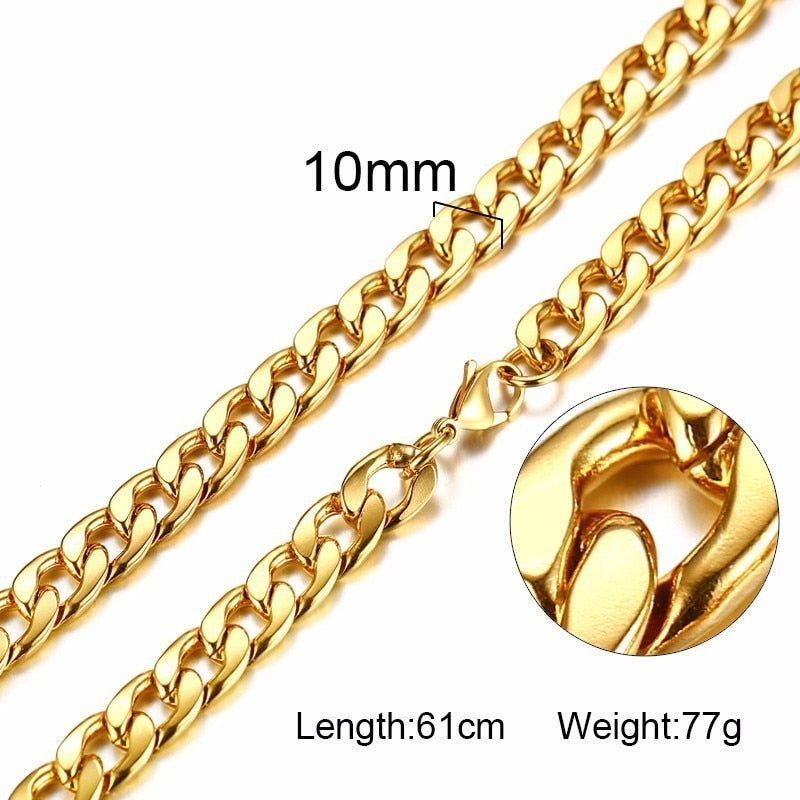 Necklace For Men, Stainless Steel Curb Chain, Man Necklace, 5 to 8mm Link Chain