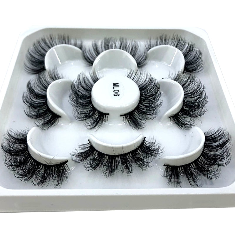 2023 New 5 pairs natural false eyelashes fake lashes long makeup 3d mink lashes eyelash extension mink eyelashes short eyelashes