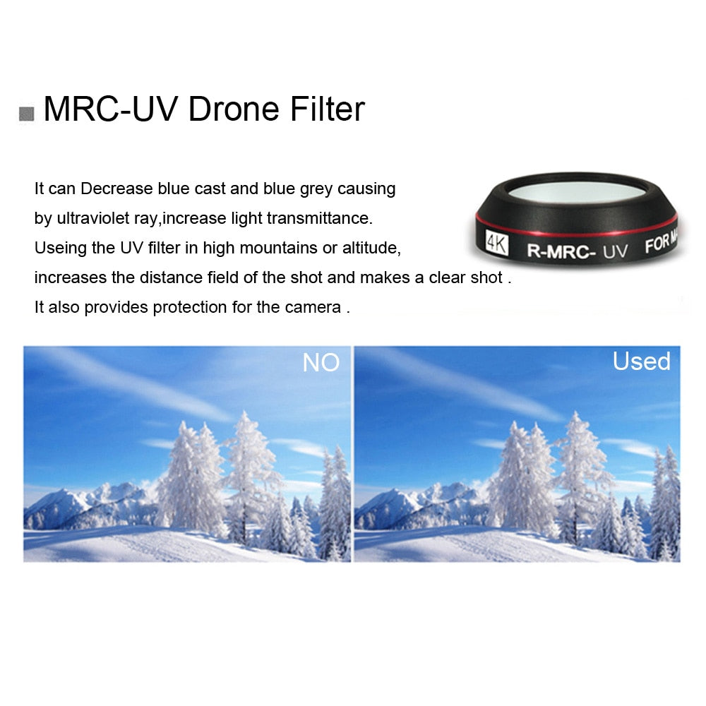 For Mavic Pro 4K Camera Filters UV CPL Neutral Density Lens Filter Set For DJI Mavic Pro Drone Accessories ND 4 8 16 32 Filters