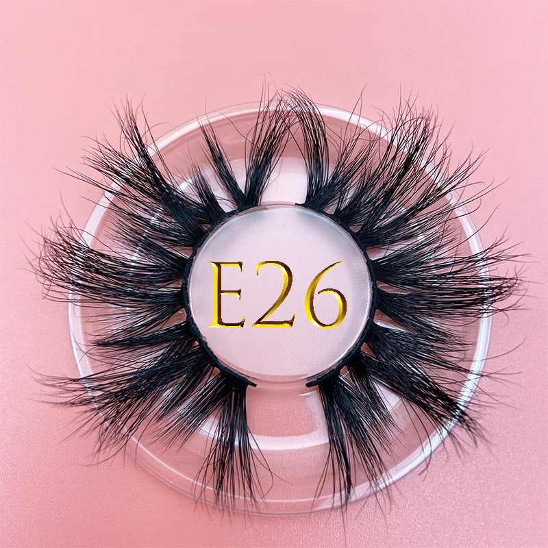 3D MIKIWI real mink lash 25mm E01 extra length and fluffy luxury mink eyelashes natural thick Eye lashes wispy makeup extention