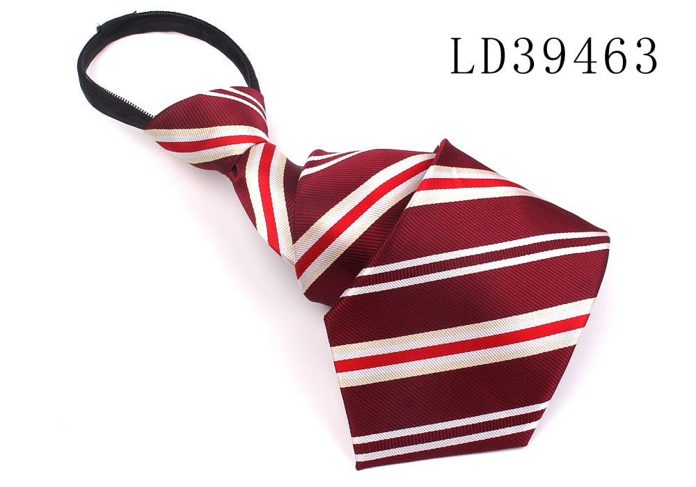 Zipper Tie For Men Women Classic Skinny Neck Tie For Wedding Casual Plaid Mens Neckties Suits Striped Neck Ties Jacquard Cravat