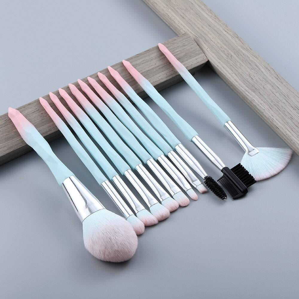 FLD 13/5 pcs Blue Makeup Brushes Set Face Eye Lip Eyeshadow Eyebrow Comb Eyelash Spoolies Foundation Powder Brush Tools Cosmetic