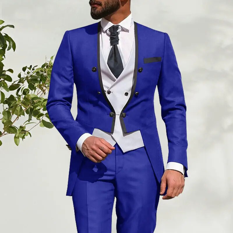 2020 Custom Made 3-Piece Beige Smoking Blazer Casual Business Gentlemen Groom Suits Prom Suits For Men Wedding Best Man Tuxedo