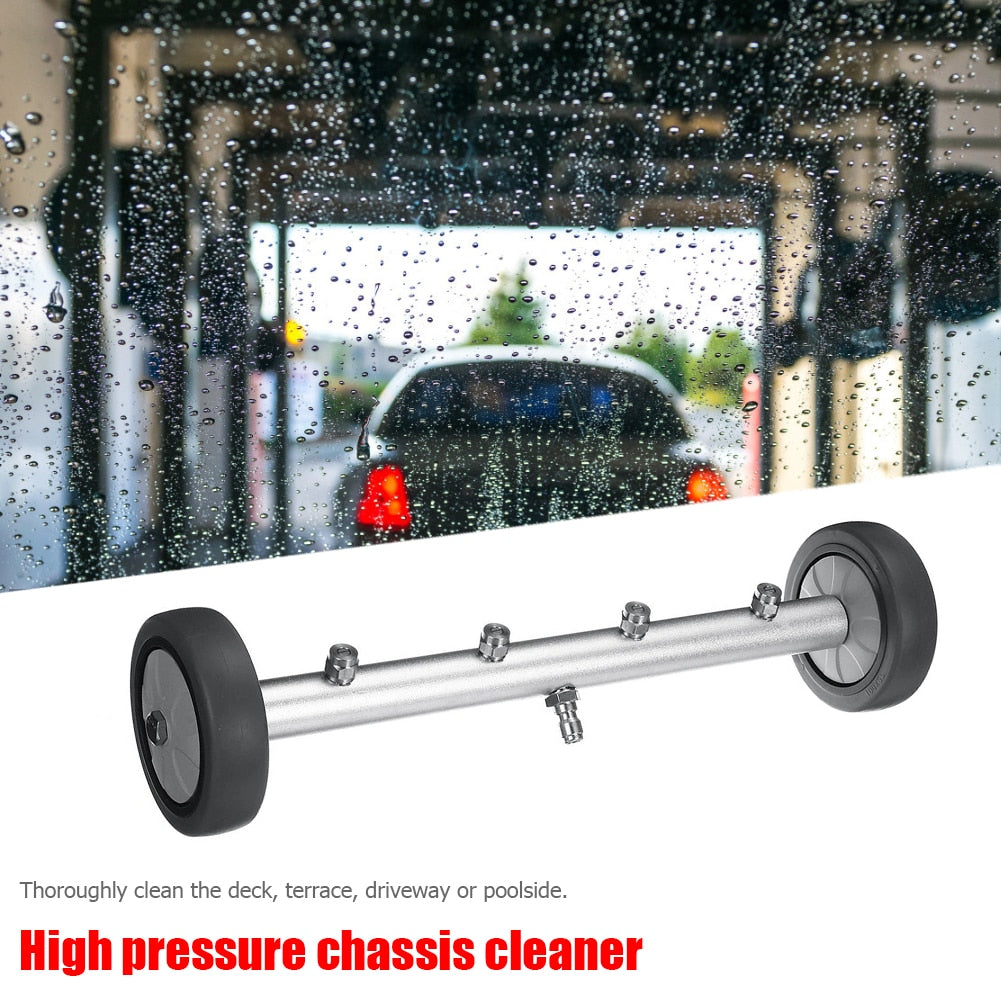 16 inch High Pressure Washer Undercarriage Cleaner 1/4 Quick Connector 4000PSI Under Car Chassis Water Broom w/ 3 Extension Wand