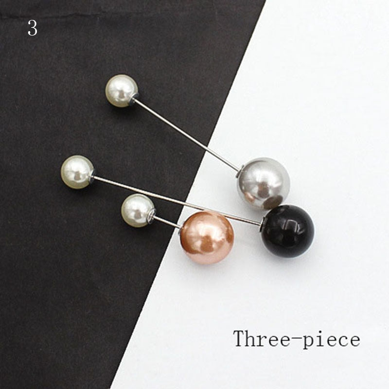 10 Pieces Button Brooch Set Imitation Pearl Rhinestones Pin Coat Clothes Accessories Gift Prevent Exposure Different Design Brooches for Women such as Flower, Pearl, Ribbon