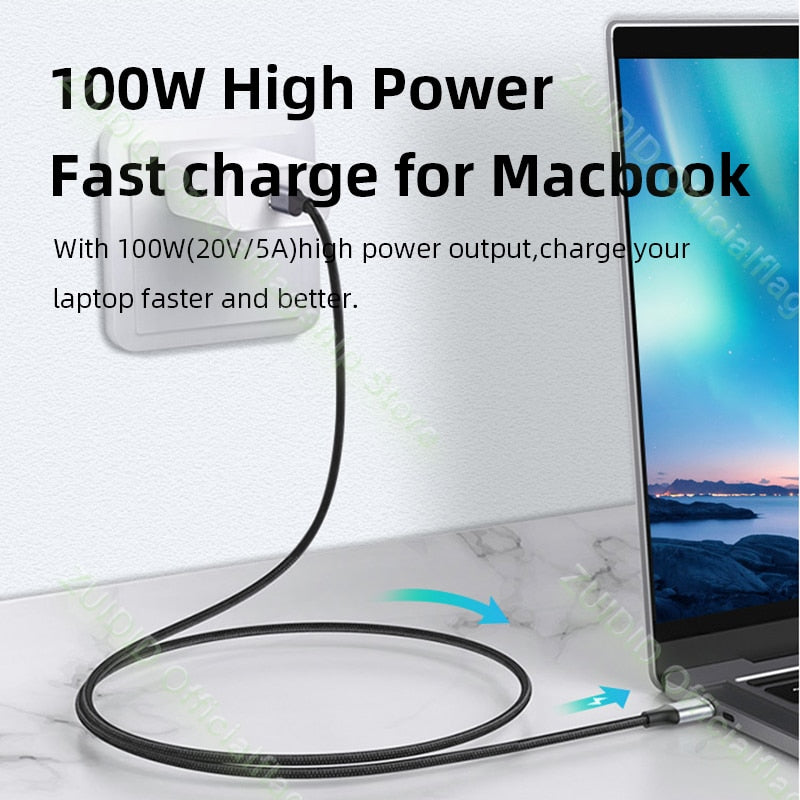 USB Type C to USB C 3.1 Gen2 10Gbps Cable PD 100W 5A QC4.0 3.0 Fast Charging Cable For MacBook 4k 60Hz Type C Video Cable 1/2/3M