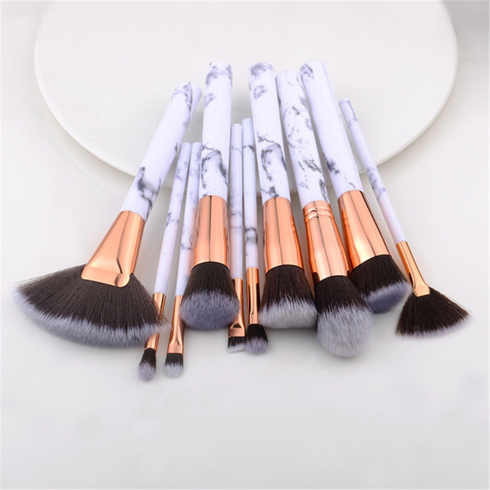 FLD 5-15Pcs Makeup Brushes Tool Cosmetic Set Beauty Powder Foundation Eye Shadow Eyebrow Fan Blush Blending Make Up Brush Kit