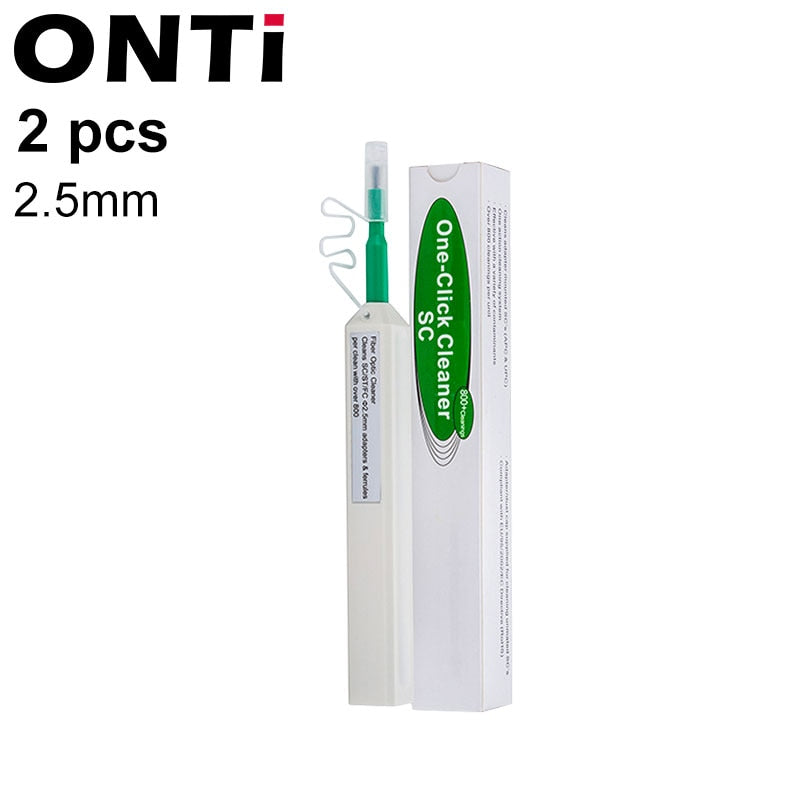 ONTi One-Click Cleaner Optical Fiber Cleaner Pen Cleans 2.5mm SC FC ST and 1.25mm LC MU Connector Over 800 Times