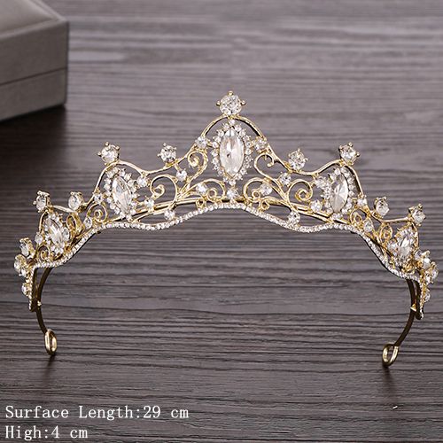 Rhinestone Crystal Tiara Crown Wedding Hair Accessories Bridal Tiara Hair Crown Wedding Hair Jewelry Crystal Tiara Golden Diadem