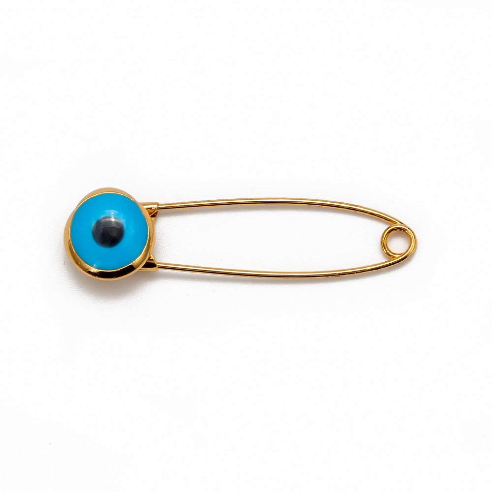 Lucky Eye Blue Turkish Evil Eye Brooch Pin for Women Men Dropping Oil Flower Crown Star Hamsa Hand Charm Fashion Jewelry BD52