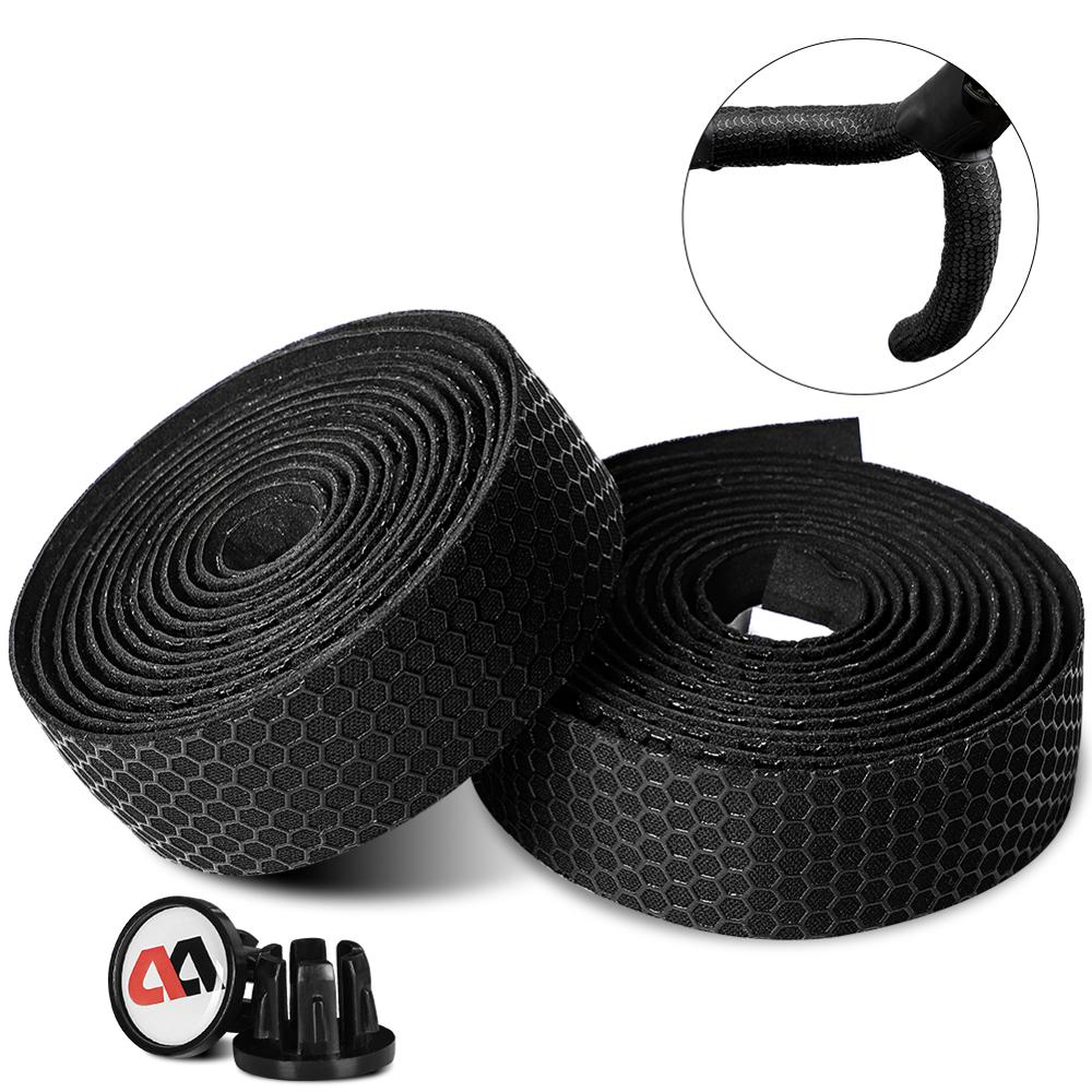 WEST BIKING Bike Handlebar Tape Road Bicycle Anti-slip Silica Gel EVA Shock Absorption Handle Bar Tape Cycling Wrap End Plug